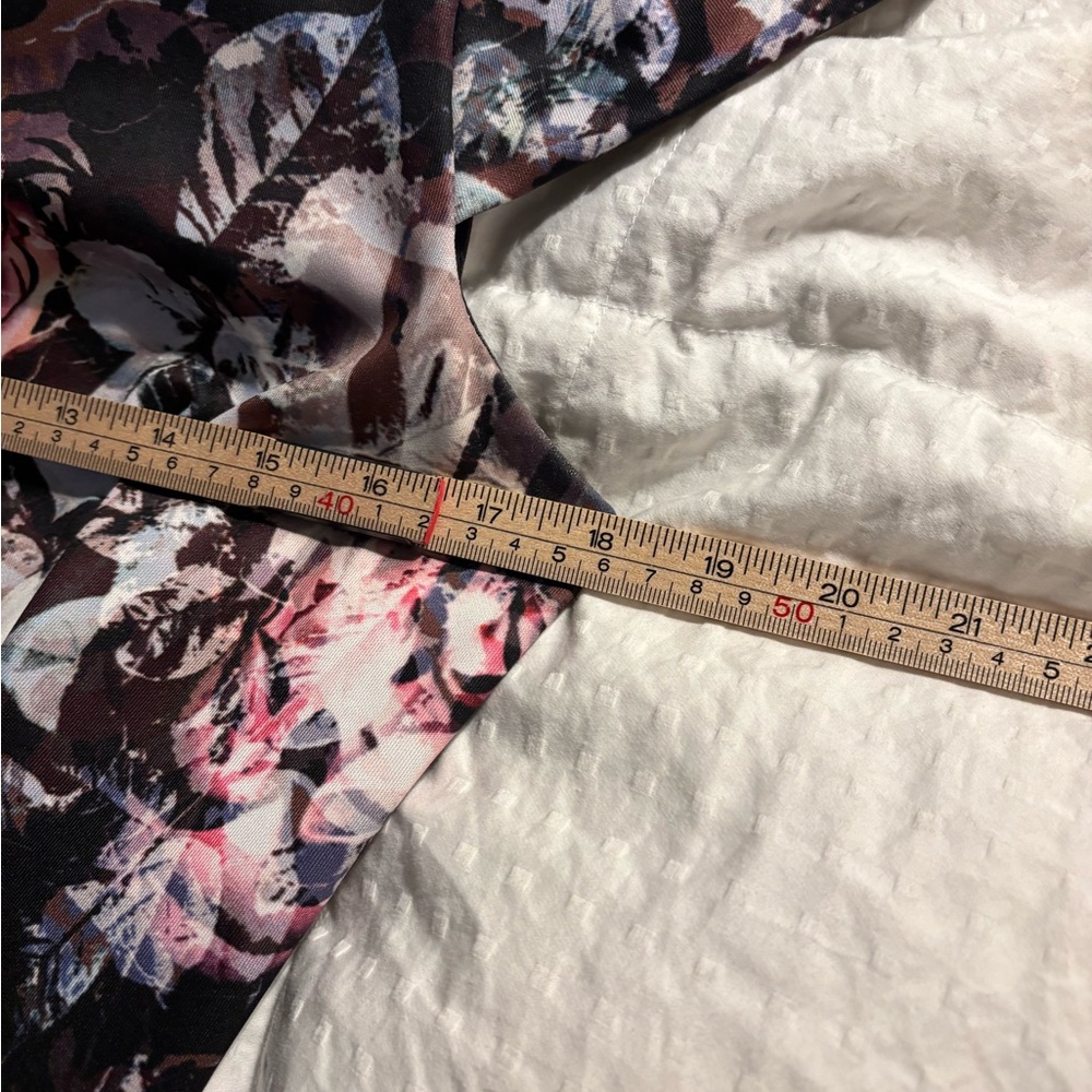 ANTONIO MELANI Black and Pink Floral Midi Dress Size 14 - Picture 4 of 8